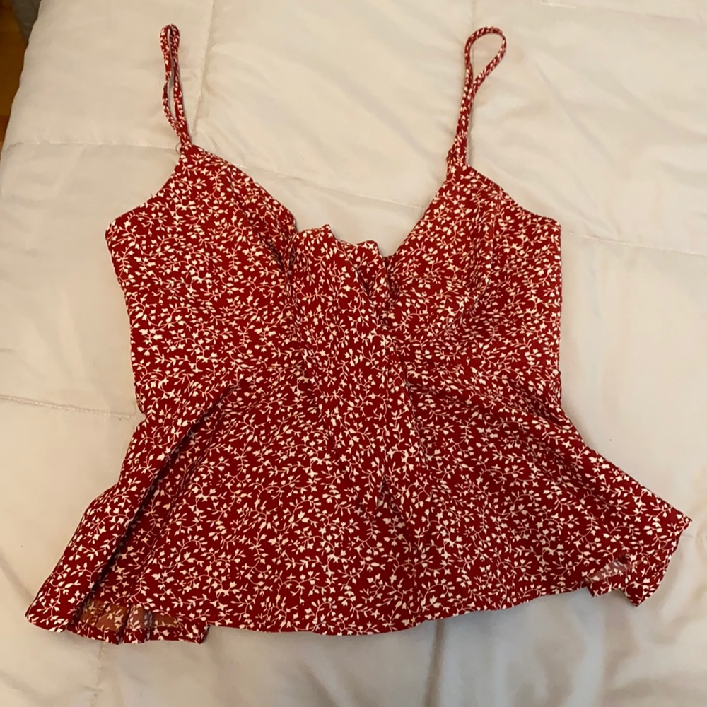 Red floral cami